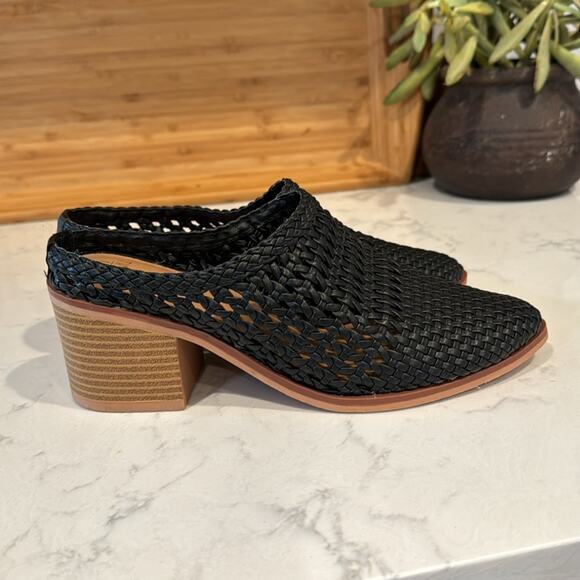 Time and Tru Woven Heeled Mules Black Memory Foam Comfort summer office size 6.5 - Picture 4 of 10